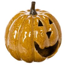 Product Ceramic pumpkin with face, LED decoration, Halloween, 19cm