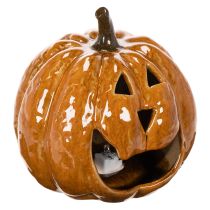 Product Ceramic Pumpkin Halloween LED Decoration 15cm