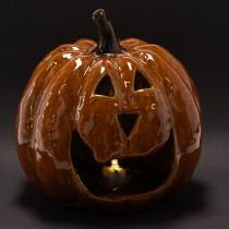 Product Ceramic Pumpkin Halloween LED Decoration 15cm