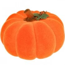 Pumpkin deco orange large Flocked autumn decoration Ø30cm