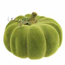 Decorative pumpkin flocked moss green 32cm