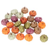 Product Mini Pumpkin Decoration Set, Autumn and Halloween Decorations, Assorted Colors, 4cm, 24 Pieces