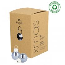 Product Mini Christmas Balls Glass Blue Matt/Shiny Ø2cm 44 pcs