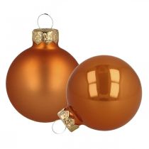 Christmas balls glass orange balls matt/glossy Ø4cm 60p