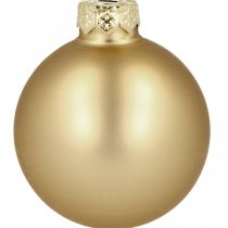 Christmas balls glass golden matt shiny Ø5.5cm 28 pieces