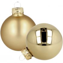 Christmas balls glass golden matt shiny Ø5.5cm 26pcs