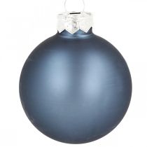 Christmas balls glass blue matt shiny Ø5.5cm 28p