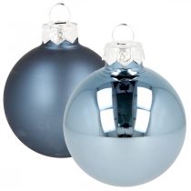 Christmas balls glass blue matt shiny Ø5.5cm 26pcs