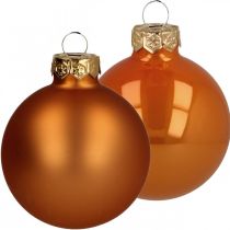 Christmas balls glass orange matt shiny Ø5.5cm 28p