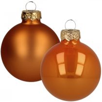 Christmas baubles glass orange matt shiny Ø5.5cm 26p