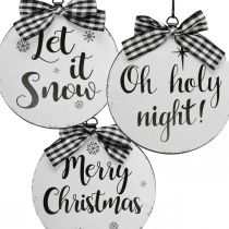 Product Decorative Christmas Tree Ball Metal Vintage Ø15cm 3 Pcs