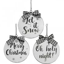 Product Decorative Christmas Tree Ball Metal Vintage Ø15cm 3 Pcs