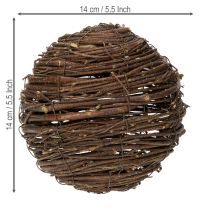 Product Vine sphere, natural brown, for decoration, Ø14cm H14cm
