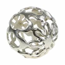 Decorative ball openwork metal silver Ø15cm