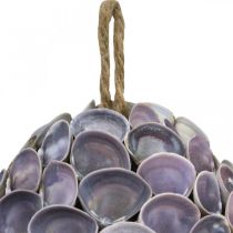 Product Shell ball Maritime decoration with shells Deco ball violet Ø12cm