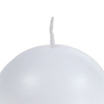 Product Set of 6 white 80mm ball candles - decorative wax candles for celebrations and a cozy atmosphere