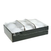 Product Set of 6 white 80mm ball candles - decorative wax candles for celebrations and a cozy atmosphere