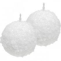 Product Advent candles, ball candle, snowball candles 80mm 4pcs