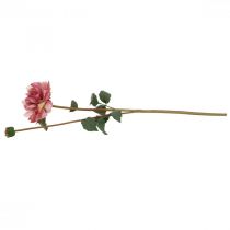 Product Artificial flower dahlia pink blossom with bud H57cm