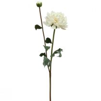 Artificial flower Dahlia White Artificial flower with bud H57cm
