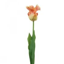 Artificial flower, parrot tulip orange, spring flower 63cm