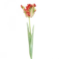 Artificial flower, parrot tulip red yellow, spring flower 69cm