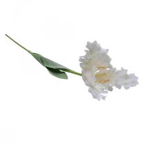 Artificial flower, parrot tulip white green, spring flower 69cm