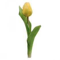 Artificial Tulip Yellow Real Touch Spring Flower H21cm