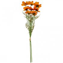 Product Artificial Flowers Cosmea Orange Jewelry Basket H51cm 3 Pcs