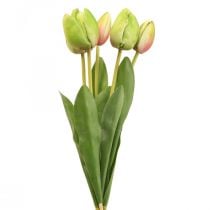 Product Artificial flowers tulip green, spring flower 48cm bundle of 5