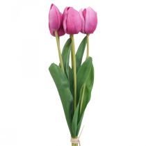 Artificial flowers tulip pink, spring flower L48cm bundle of 5
