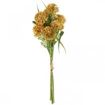 Product Artificial Flowers Yellow Allium Decoration Ornamental Onion 34cm 3 Pcs in Bunch
