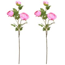 Product Artificial Roses Peonies Artificial in Pink L80cm 2pcs