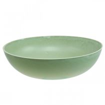 Product Round planter, flower decoration, plastic bowl, vessel for arrangements green, white mottled H8.5cm Ø30cm