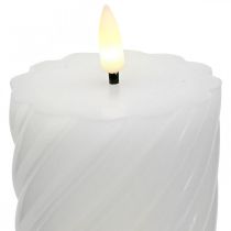 Product LED candle with timer white warm white real wax Ø7.5cm H15cm