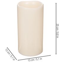 Product Large LED candle for battery operation with timer, warm white, outdoor, 25cm