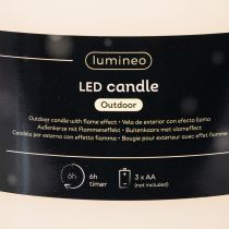Product Large LED candle for battery operation with timer, warm white, outdoor, 25cm