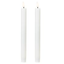 Product LED candles white taper candles wax warm white 24.5cm 2 pieces