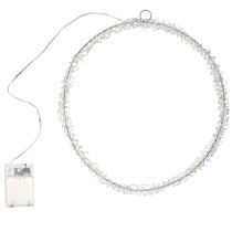 Product LED ring metal decoration for hanging silver warm white 30cm