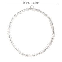 Product LED ring metal decoration for hanging silver warm white 30cm