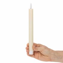 Product LED taper candle in white with warm white light, 24cm, with timer, 2 pieces