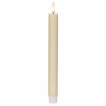 Product LED taper candle in white with warm white light, 24cm, with timer, 2 pieces