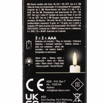 Product LED taper candle, red with warm white light, 24cm, 2 pieces