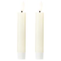 Product LED candle cream warm white real wax H14.5cm 2 pieces