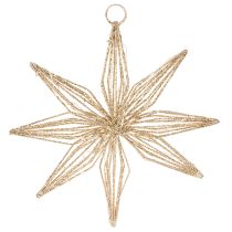 Product LED Decorative Star made of wire for hanging, 20 LEDs, warm white, indoor, 22cm