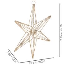 Product Decorative LED star made of wire for hanging, for indoor use, 32cm