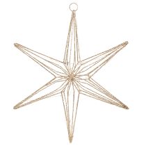 Product Decorative LED star made of wire, hanging decoration for indoors, 40 LEDs, warm white, 42 cm