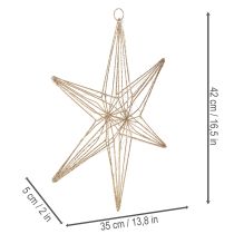 Product Decorative LED star made of wire, hanging decoration for indoors, 40 LEDs, warm white, 42 cm