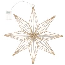 Product LED decorative star made of wire for hanging, for indoor use, battery operated, 51cm