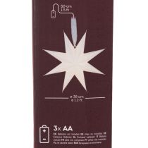 Product LED hanging star with timer, warm white, outdoor, 38cm